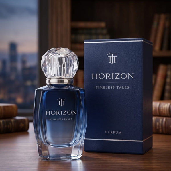 HORIZON Extrait de Parfum bottle and box by Timeless Tales